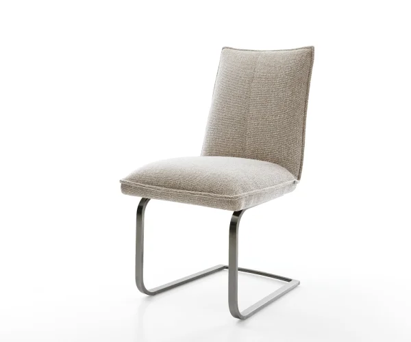 Freischwinger Lelio-Flex Webstoff Soft Beige Freischwinger flach Graphit Taschenfederkern