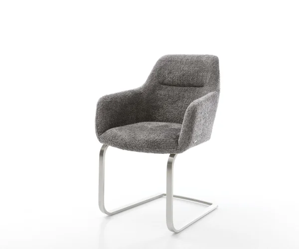 Freischwinger Pejo-Flex Bouclé Grau Freischwinger flach Edelstahl Taschenfederkern