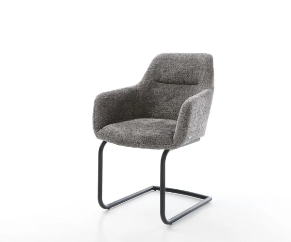 Freischwinger Pejo-Flex Bouclé Grau Freischwinger rund Schwarz Taschenfederkern