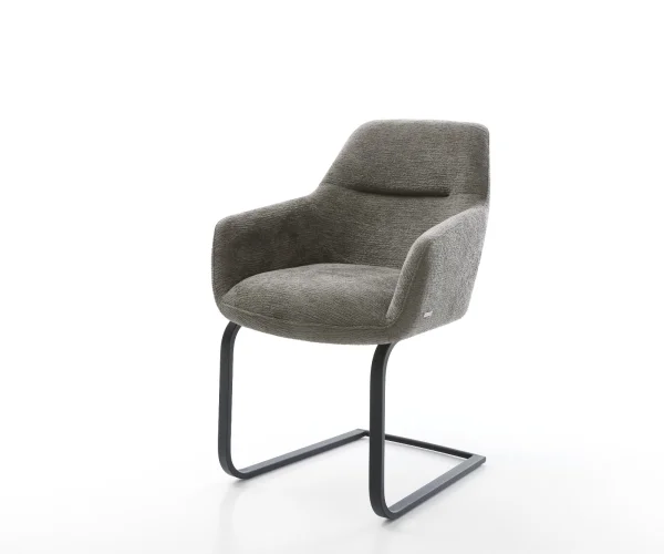 Freischwinger Pejo-Flex Bouclé Soft Schlamm Freischwinger flach Schwarz Taschenfederkern