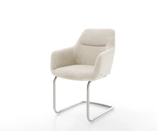 Freischwinger Pejo-Flex Cord Beige Freischwinger rund Edelstahl Taschenfederkern
