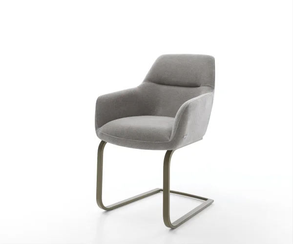 Freischwinger Pejo-Flex Strukturstoff Soft Grau Freischwinger flach Effektfinish Titan Taschenfederkern