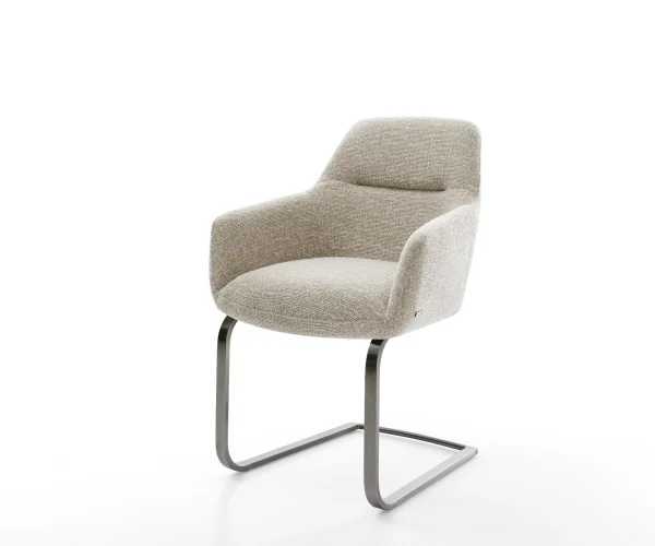 Freischwinger Pejo-Flex Webstoff Soft Beige Freischwinger flach Graphit Taschenfederkern