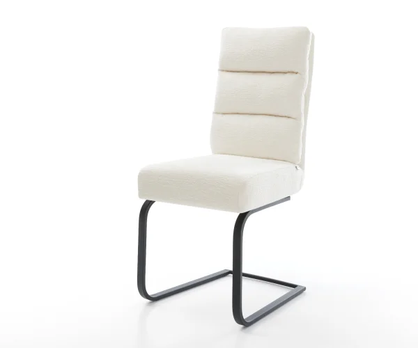 Freischwinger Pela-Flex Bouclé Soft Beige Freischwinger flach Schwarz Taschenfederkern