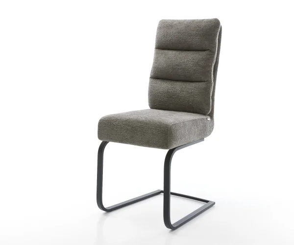 Freischwinger Pela-Flex Bouclé Soft Schlamm Freischwinger flach Schwarz Taschenfederkern