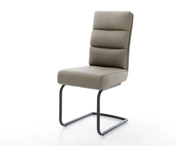 Freischwinger Pela-Flex Echt-Leder Schlamm Freischwinger rund Schwarz Taschenfederkern