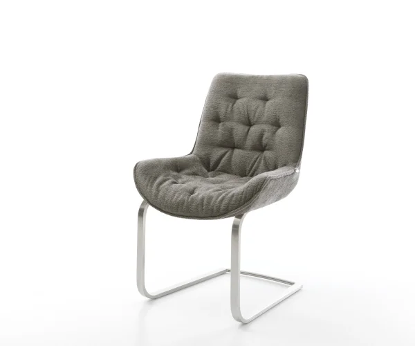 Freischwinger Taimi-Flex Bouclé Soft Schlamm Freischwinger flach Edelstahl