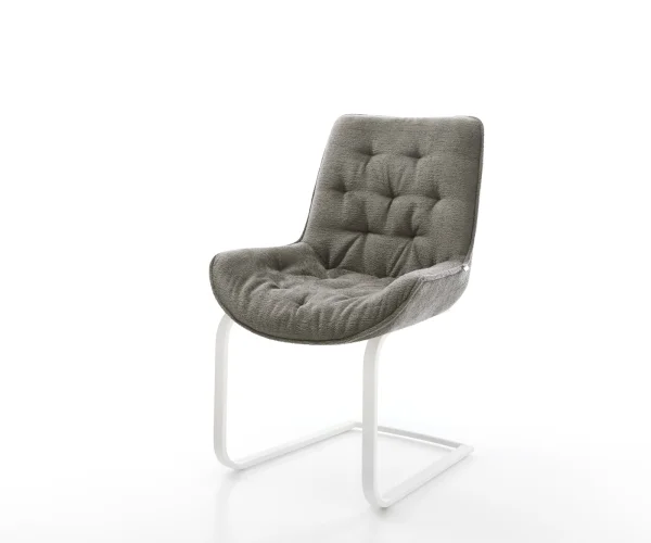 Freischwinger Taimi-Flex Bouclé Soft Schlamm Freischwinger flach Weiß