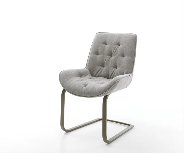 Freischwinger Taimi-Flex Strukturstoff Soft Grau Freischwinger flach Effektfinish Titan