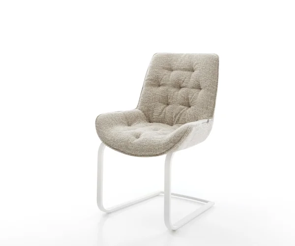 Freischwinger Taimi-Flex Webstoff Soft Beige Freischwinger flach Weiß