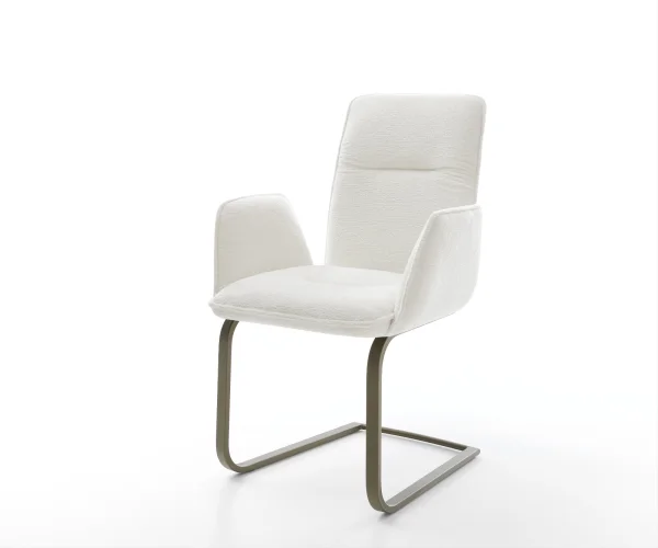 Freischwinger Vinja-Flex Bouclé Soft Beige Freischwinger flach Effektfinish Titan