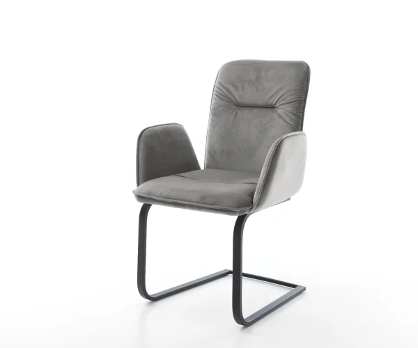 Freischwinger Vinja-Flex Samt Grau Freischwinger flach Schwarz