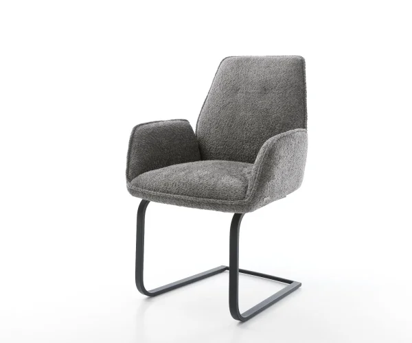 Freischwinger Zoa-Flex Bouclé Grau Freischwinger flach Schwarz Taschenfederkern