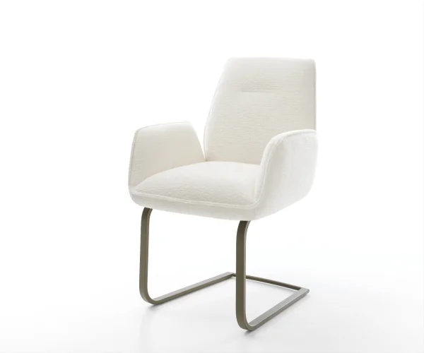 Freischwinger Zoa-Flex Bouclé Soft Beige Freischwinger flach Effektfinish Titan Taschenfederkern