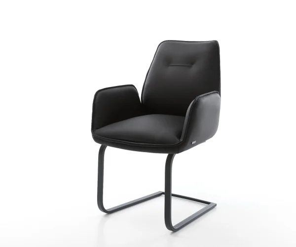Freischwinger Zoa-Flex Echt-Leder Schwarz Freischwinger flach Schwarz Taschenfederkern