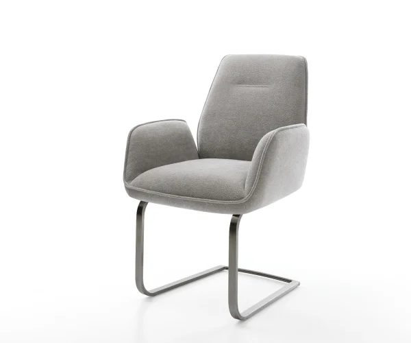 Freischwinger Zoa-Flex Strukturstoff Soft Grau Freischwinger flach Graphit Taschenfederkern