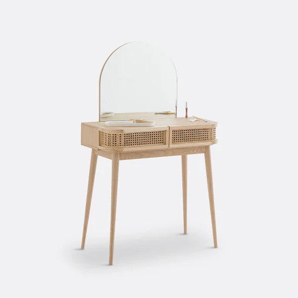 Frisiertisch Laora Mit 2 Rattanschubladen