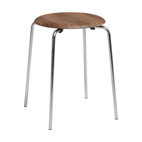Fritz Hansen Dot Hocker Walnuss-Chrom