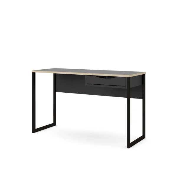 Fula Schreibtisch 130 cm 1 Schublade schwarz, matt schwarz.