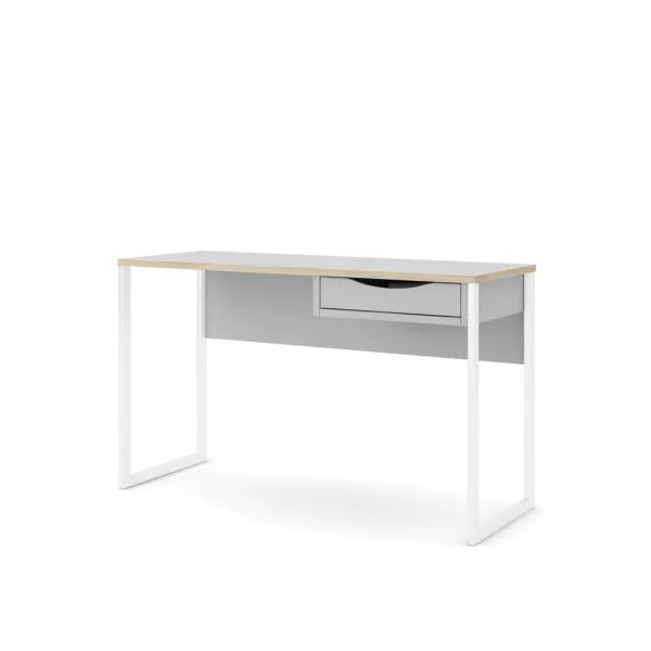Fula Schreibtisch 130 cm 1 Schublade weiss, matt weiss.