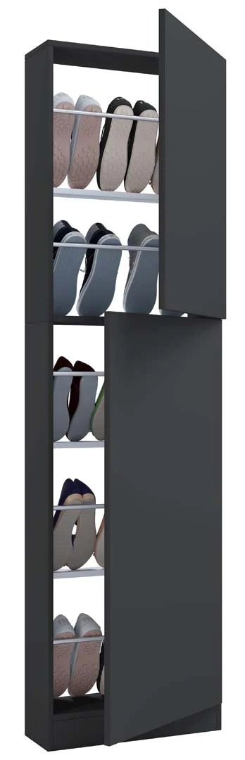 FulisaXLHT Schuhschrank 2 Türen anthrazit.