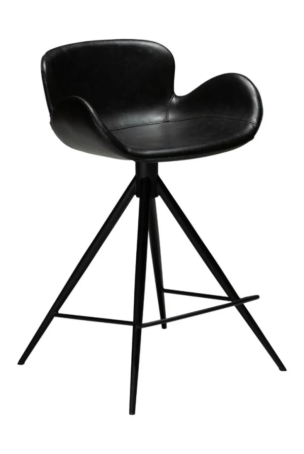 Gaia Dan-Form Counterstuhl mit Armlehnen PU-Kunstleder schwarz.