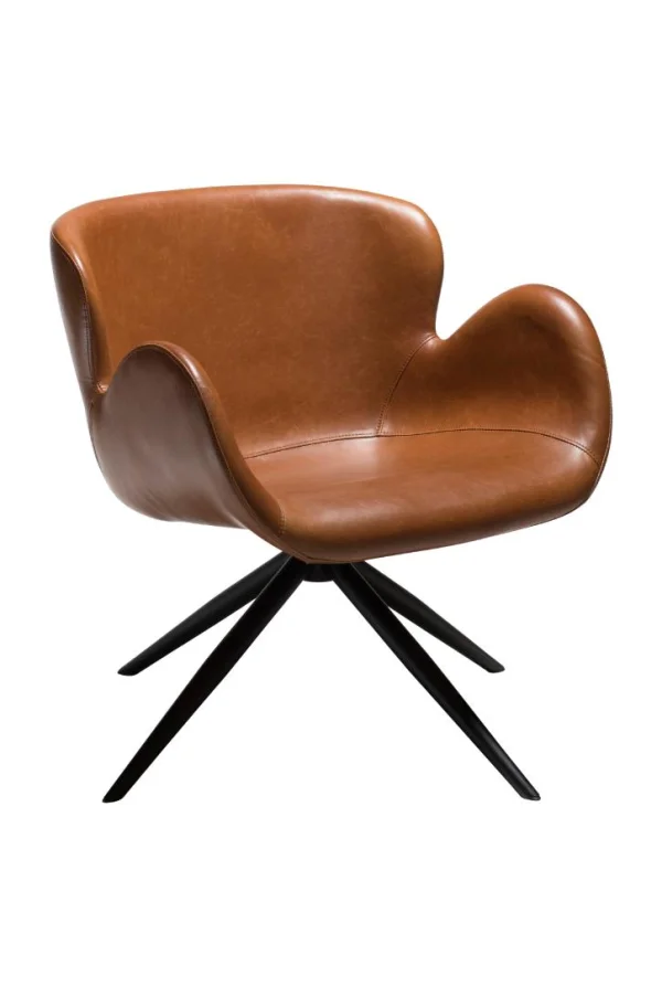 Gaia Sessel mit Armlehnen PU-Kunstleder hellbraun.