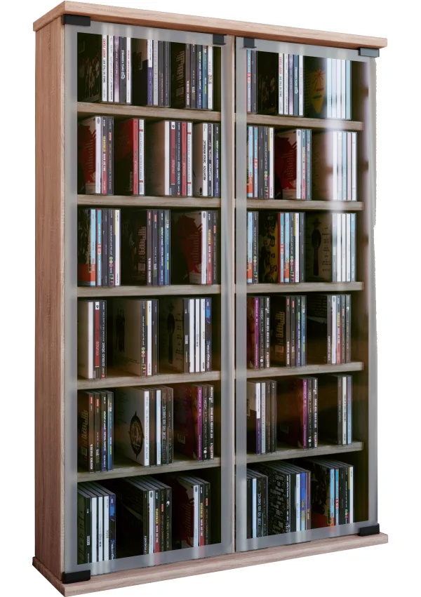 Galerie Regal , CD-Turm 12 Regale Sonoma-Eiche dekor.