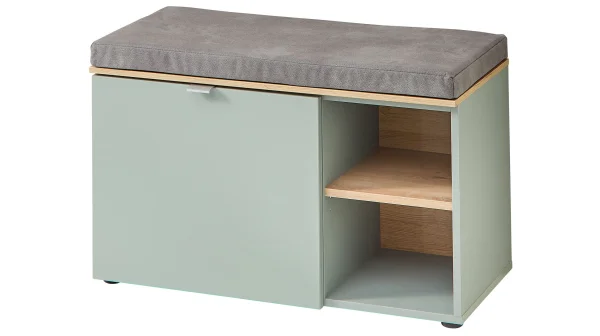 Garderobenbank mit Stauraum grün 78 cm Schuhbank - BARI