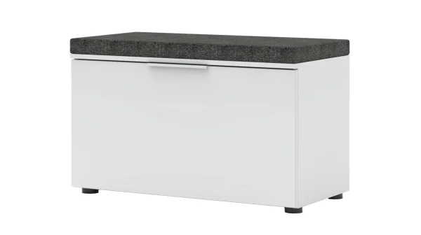 Garderobenbank weiß Glasfront 80 cm - SANTORIN