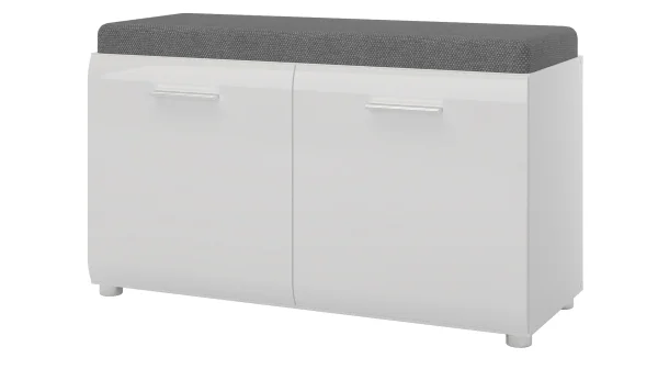 Garderobenbank weiß hochglanz - 96 cm - MERANO