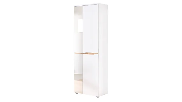 Garderobenschrank mit Spiegel weiß - Artisan Eiche 65 cm - MEMPHIS