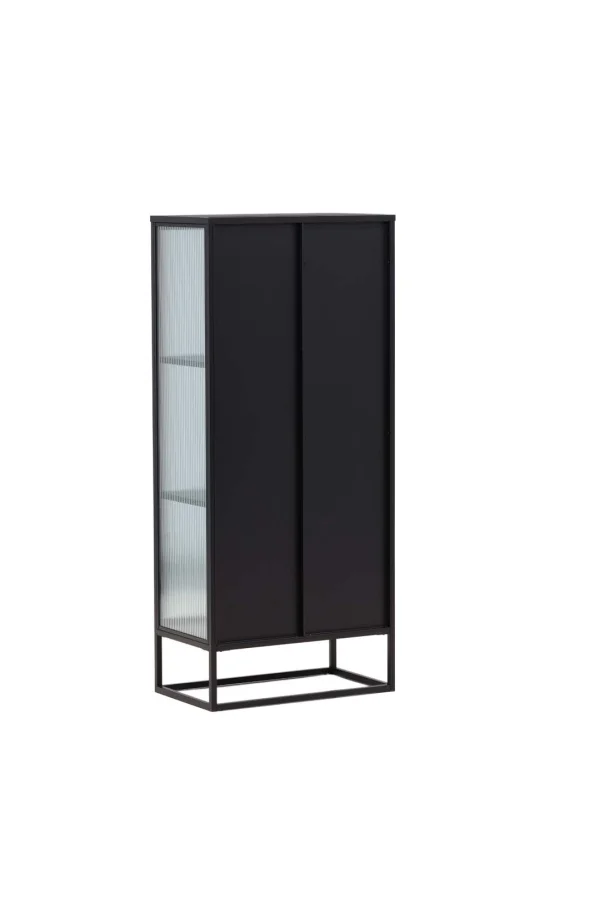 Garis Vitrinenschrank 2 Glastüren schwarz.