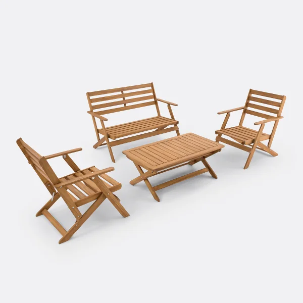 Gartenmöbel-set Solara, Akazie, Zusammenklappbar