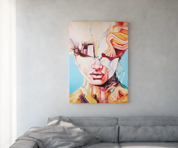 Gemälde Expression Mehrfarbig 100x140 cm Acryl auf Leinwand