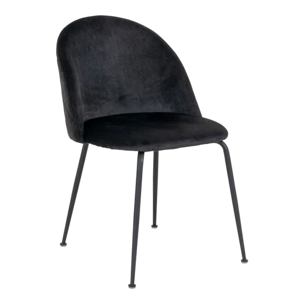 Geneve Esszimmerstuhl Velour schwarz, schwarz.
