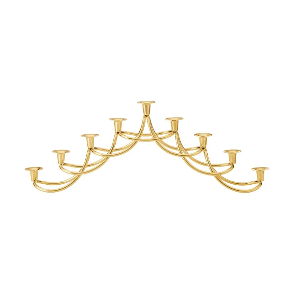 Georg Jensen Harmony Menora Kerzenhalter Goldplattierter Edelstahl