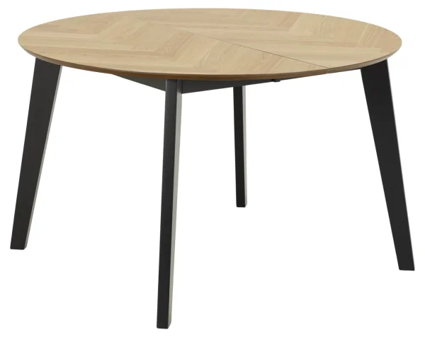 Georgetown Esstisch Ø120/198 cm inkl. 2 Zusatzplatten, Fischgräte, Eiche dekor.