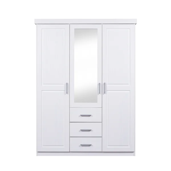 Gerpa Kleiderschrank 2 Türen, 1 Spiegeltür, 3 Schubladen weiss.