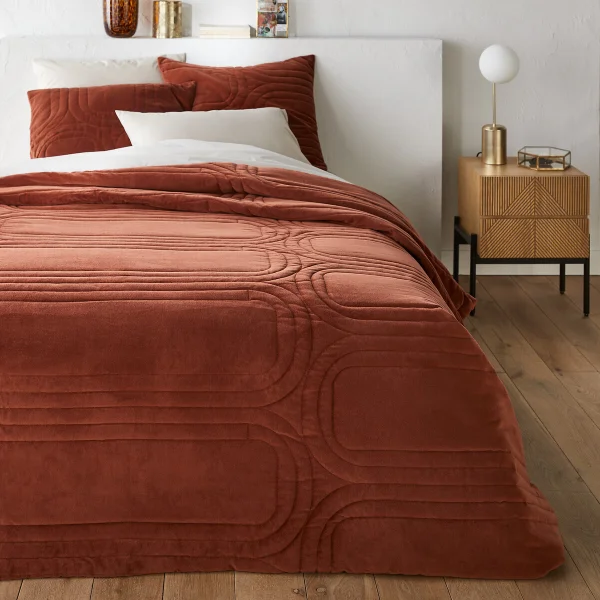 Gesteppte Tagesdecke Honorine, Baumwollsamt 230 x 250 cm