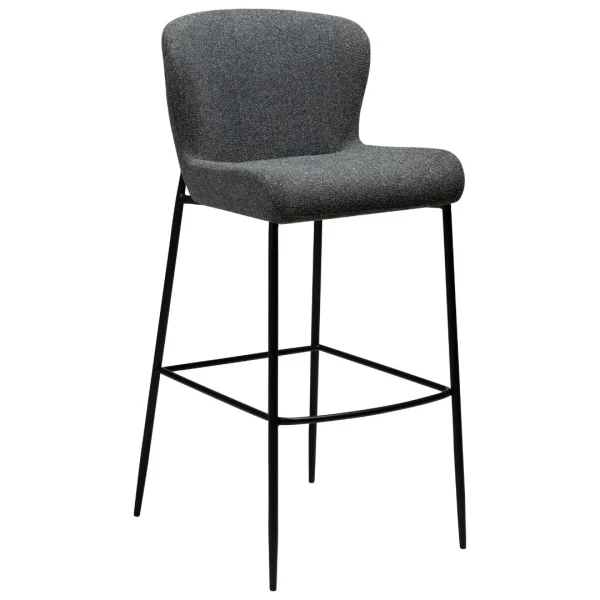 Glam Barhocker Bouclé dunkelgrau.