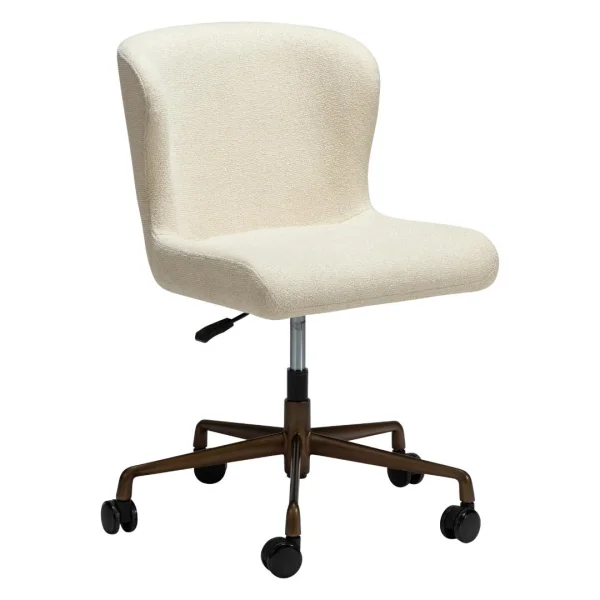 Glam Bürostuhl Bouclé offwhite.