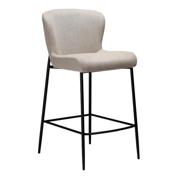 Glam Counterstuhl Bouclé hellgrau.