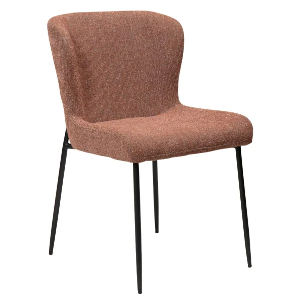 Glam Dan-Form Esszimmerstuhl Bouclé Bordeaux.