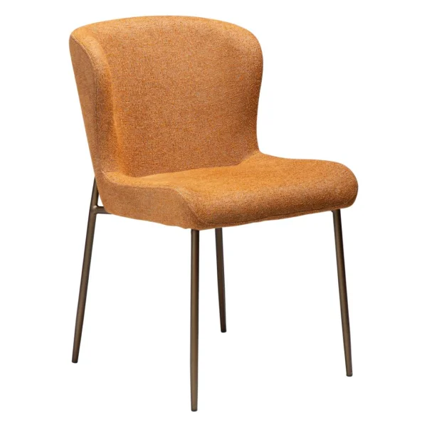 Glam Esszimmerstuhl Bouclé brennendes Orange.