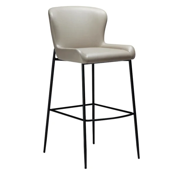 Glamorous Barhocker PU-Kunstleder hellgrau.