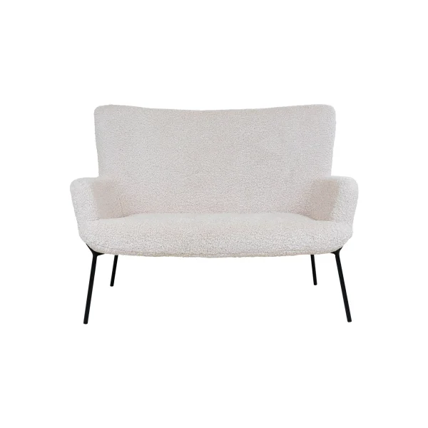 Glasgow Sofa 2 Personen Lammfell Imitat, weiß.