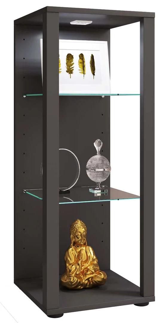 GlasolM Vitrinenschrank 3 Ablagen anthrazit.