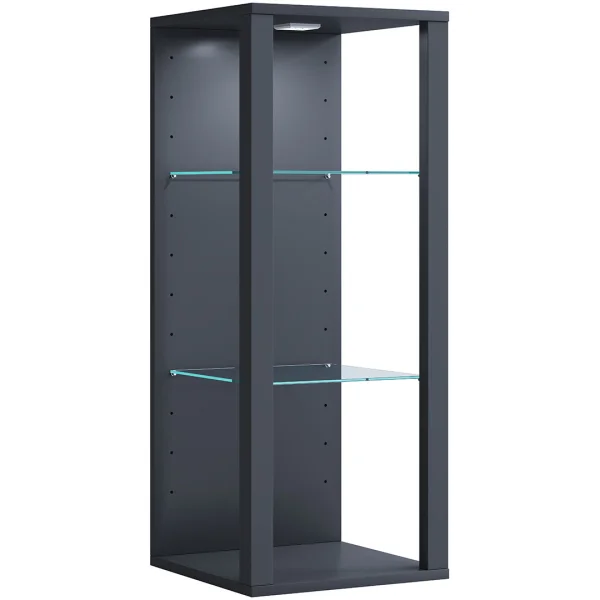 GlasolMW Vitrinenschrank wandhängend anthrazit.
