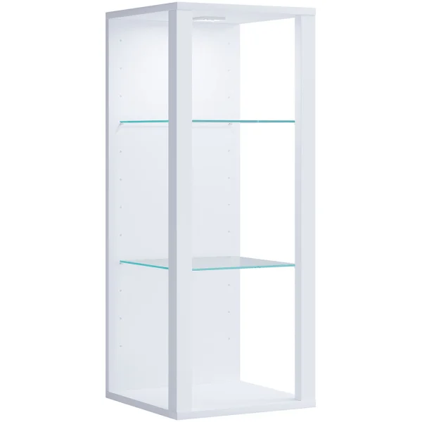 GlasolMW Vitrinenschrank wandhängend weiß.